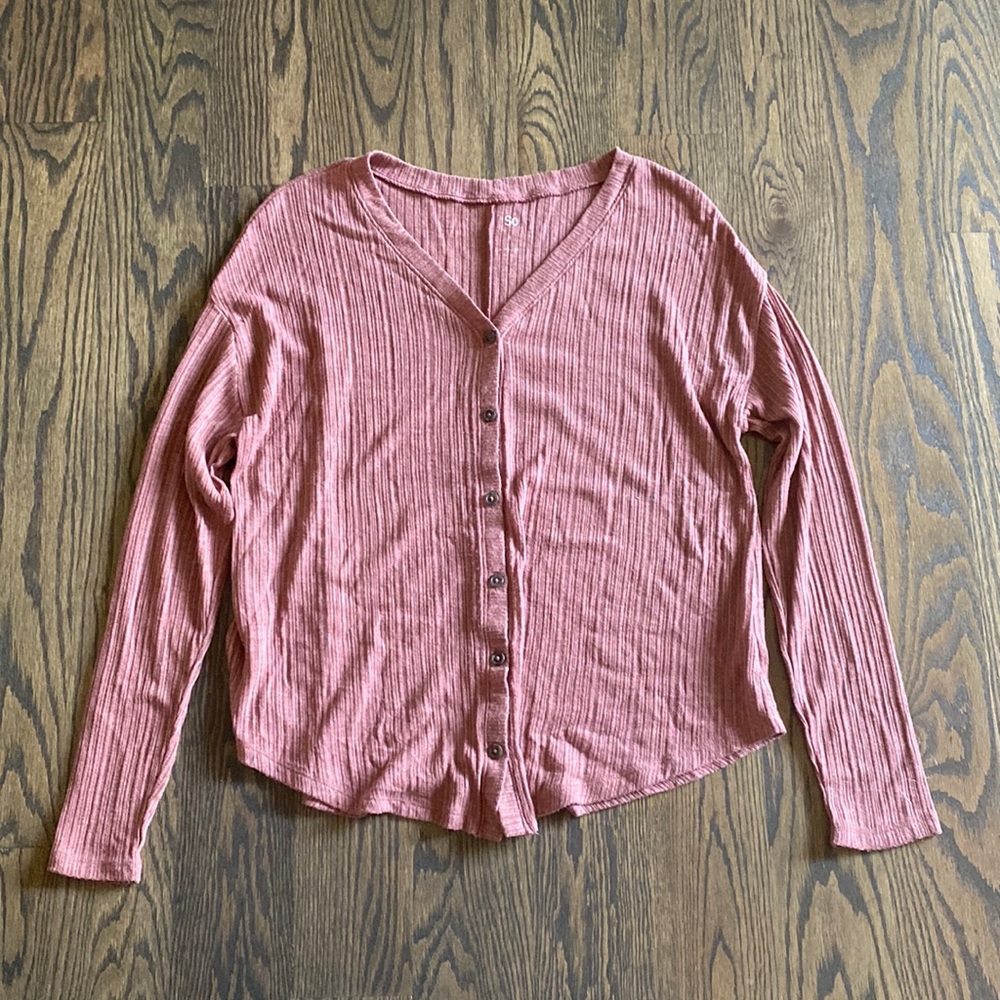 SO Pink Button Up Cardigan